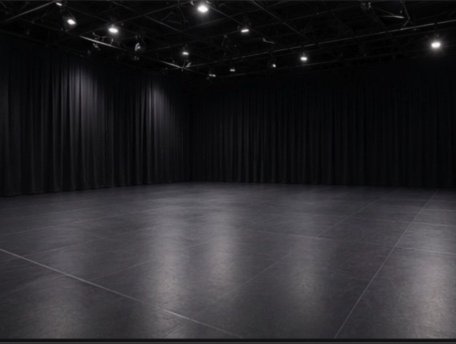 Black-box performance room with a sprung floor